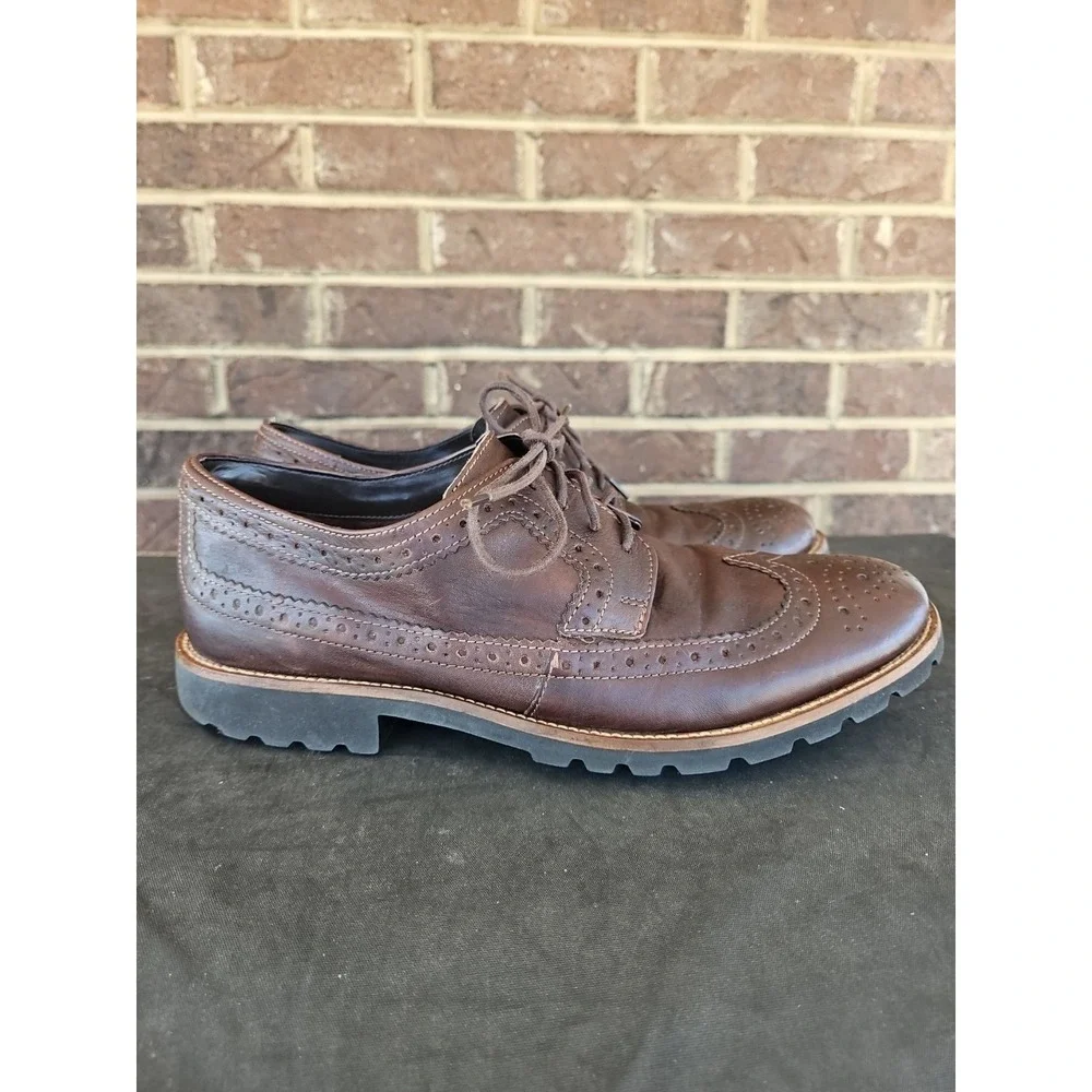 8 Rockport Adiprene By Adidas Leather Wingtip Oxford Dress Shoes